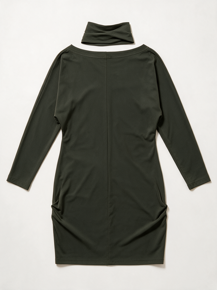 LaDress by Simone - Jurk - groen, sjaalkraag, lange mouwen - XS