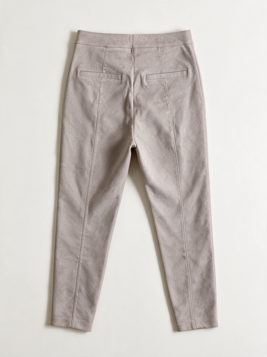 JOSH V - Broek - beige, hoog getailleerd, dubbele rij gouden knopen - S