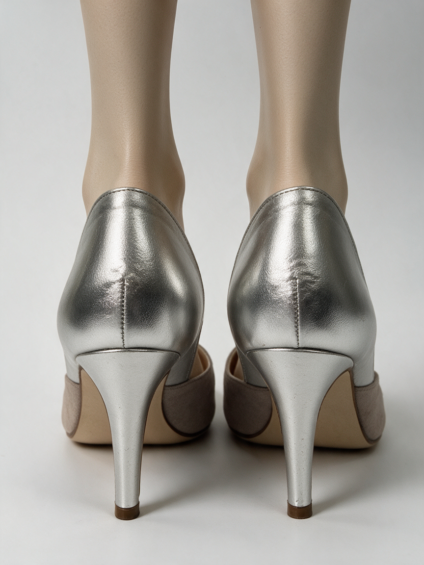 Peter Kaiser - Pumps - taupe en zilver, spitse neus, hoge hak - 36