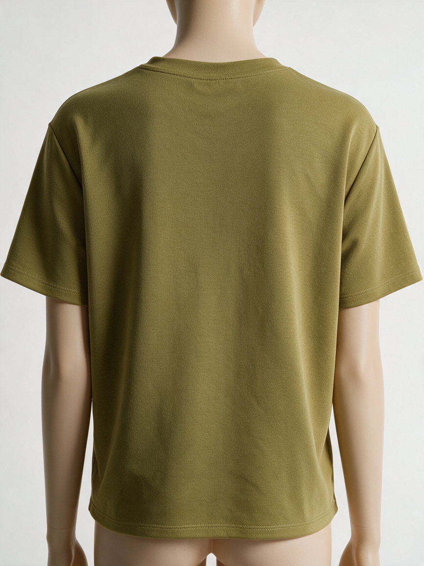 mbyM - T-shirt - khaki, asymmetrische zoom, diagonale naad - M