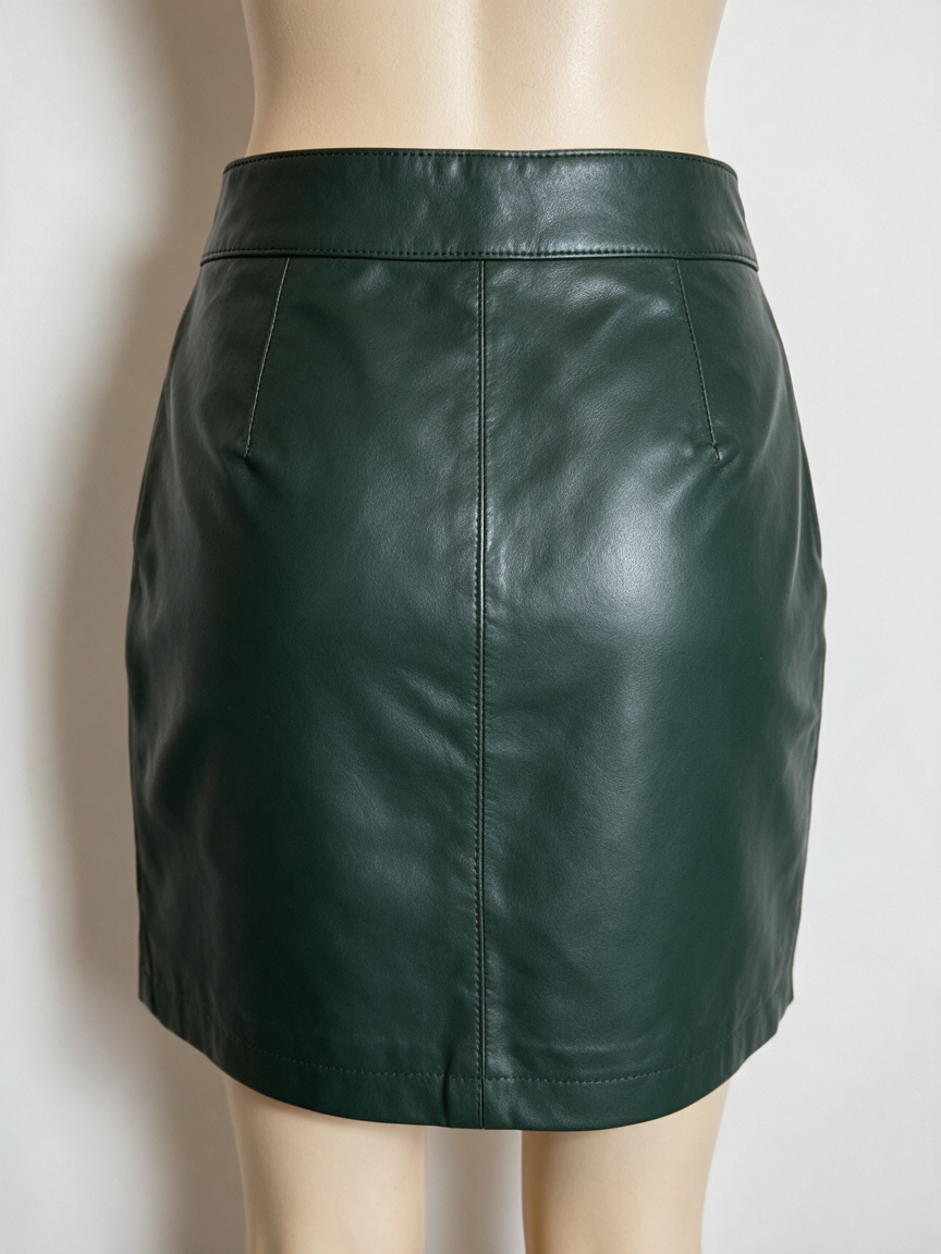 NIKKIE - Rok - donkergroen, imitatieleer, mini-lengte - XS