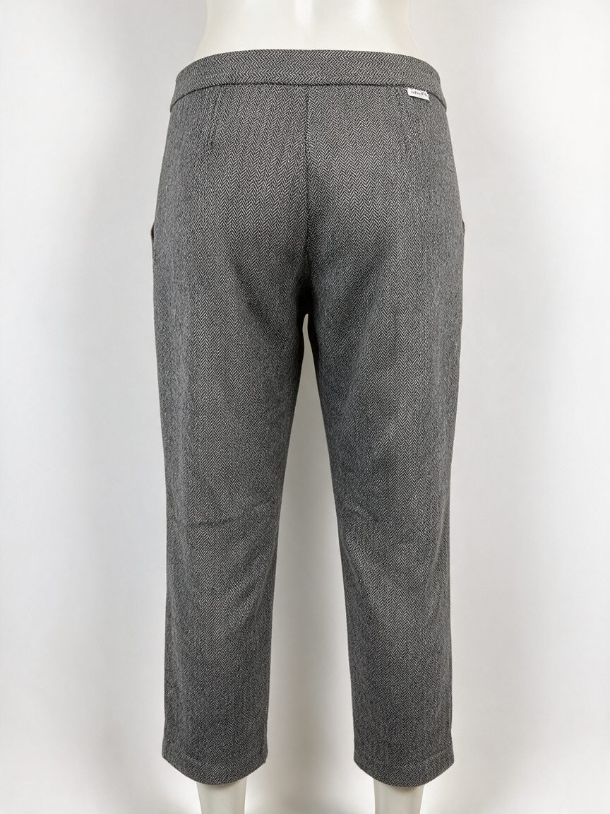 blugirl Blumarine - Broek - grijs, visgraatpatroon, rechte pijp - L