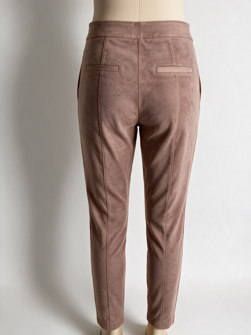 JOSH V - Broek - roze, suède-look, decoratieve knopen