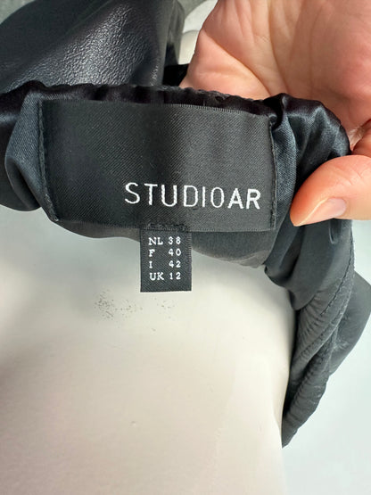 Studio AR zwart leren rokje maat 38