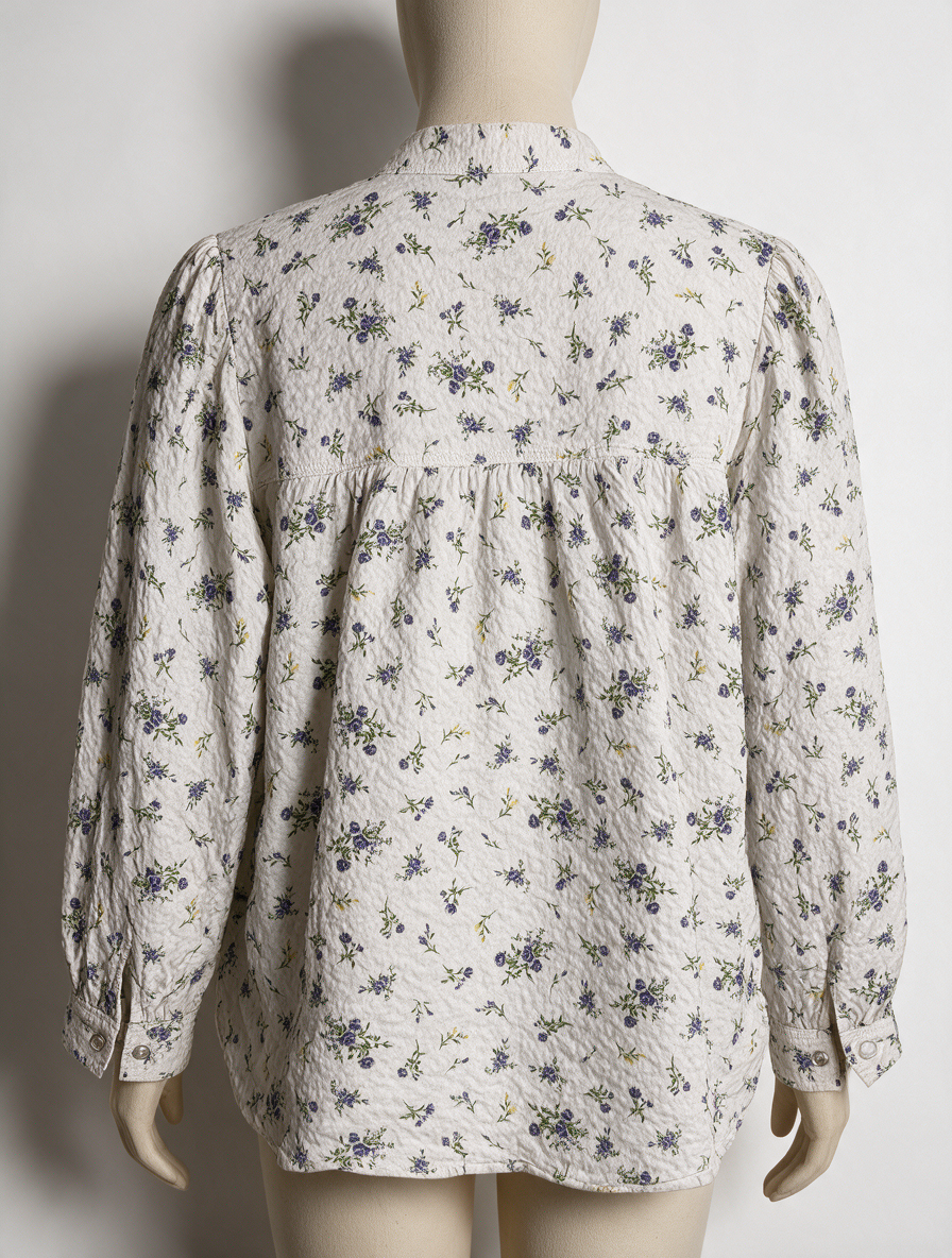 ZARA - Blouse - bloemenprint, lange mouwen, 100% katoen - M