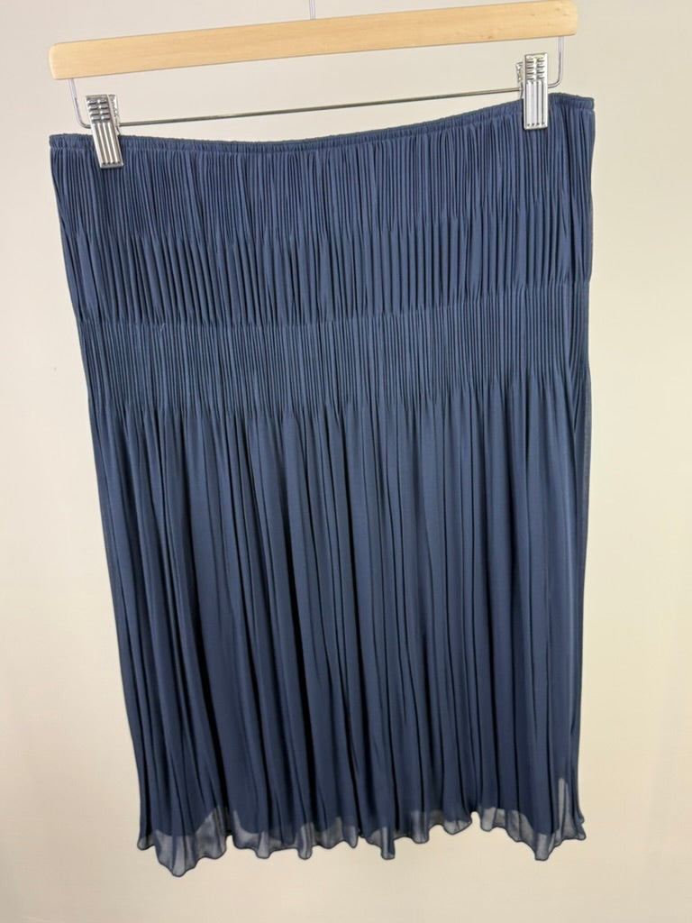 SOMMERMANN - Rok - blauw, geplooid/plissé, elastische tailleband - XL