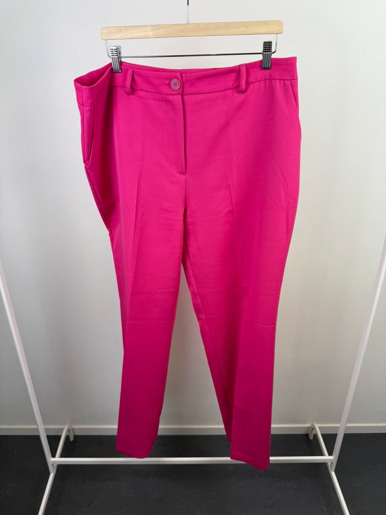 LOLALIZA - Broek - roze, rechte pasvorm, middelhoge taille - XXL