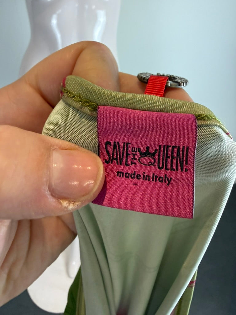 SAVE THE QUEEN! - Blouse - meerkleurig, all-over print, watervalhals - XL