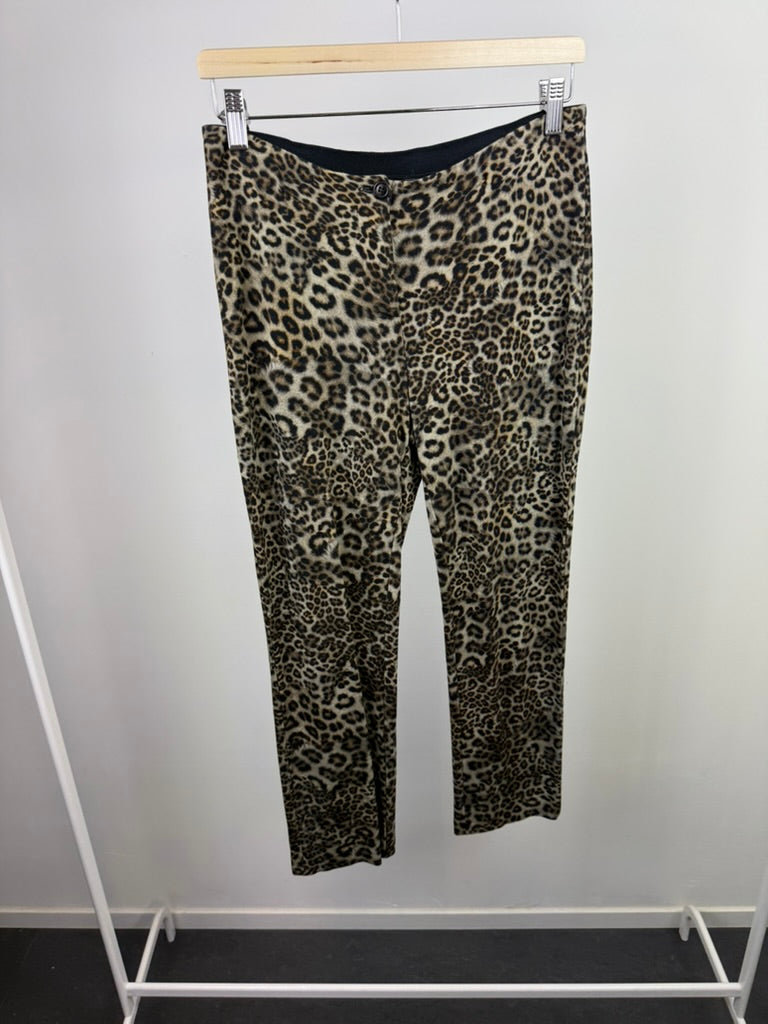 Marc Cain - Broek - luipaardprint, hoge taille, rechte pijpen - M