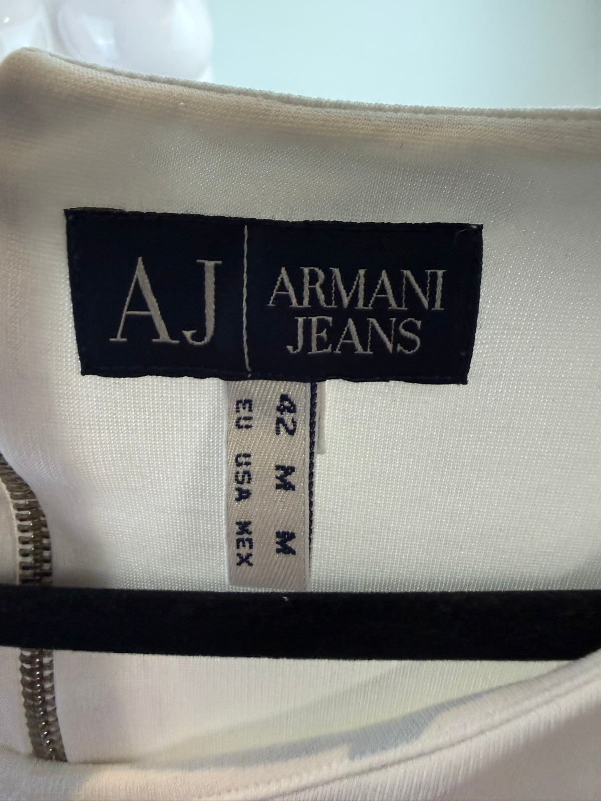 AJ | ARMANI JEANS - Jurk - wit, aansluitende pasvorm, driekwart mouwen - M