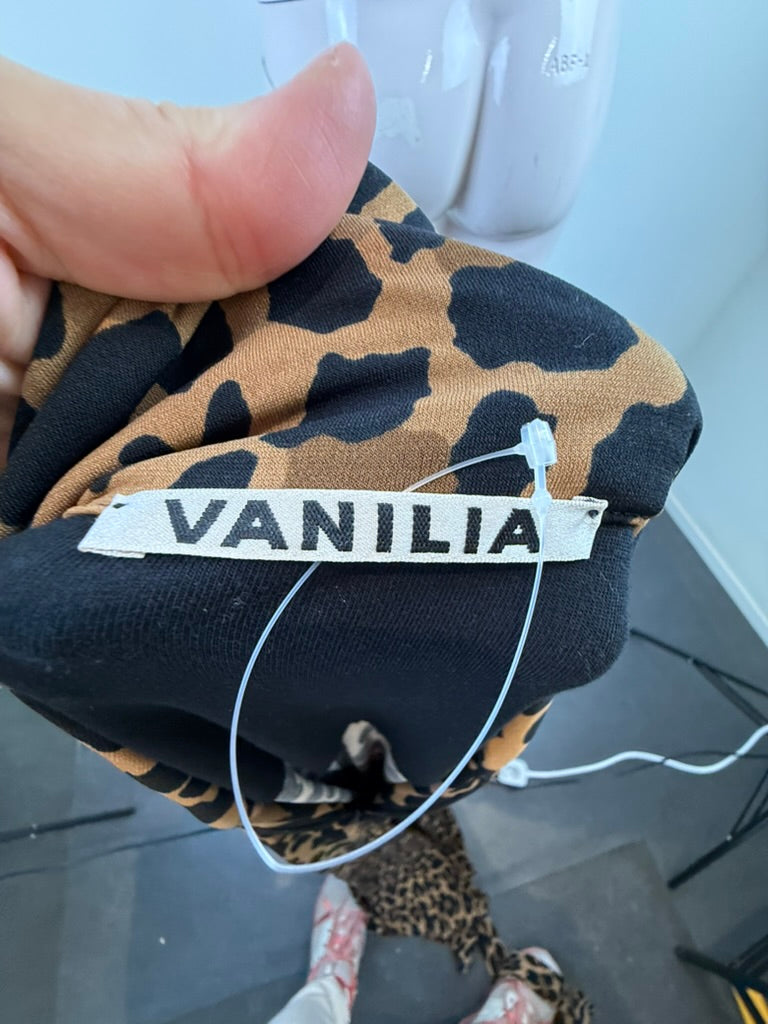 Vanilia - Jurk - panterprint, midi-lengte, ceintuur - L