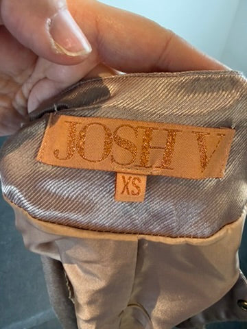 JOSH V - Jas - metallic glans, zilver-taupe, goudkleurige ritsdetails - XS