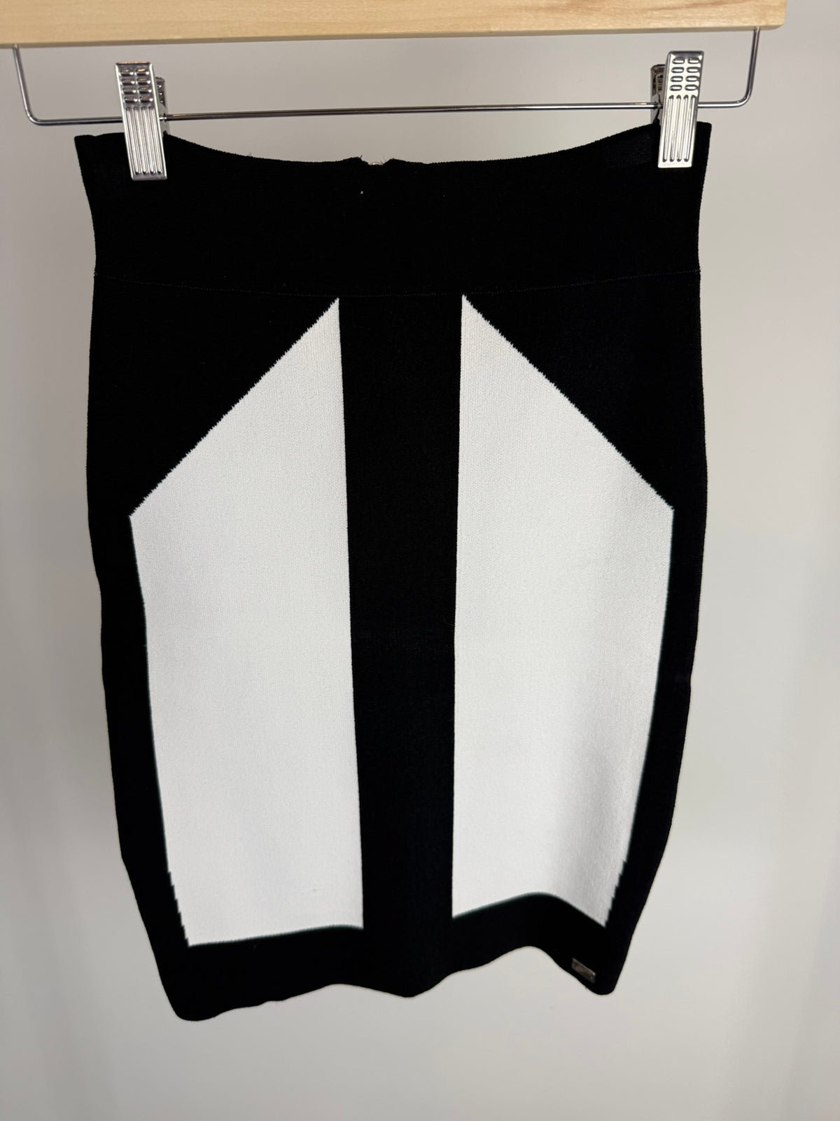 JOSH V - Rok - zwart-wit, geometrisch patroon, kokerrok - S