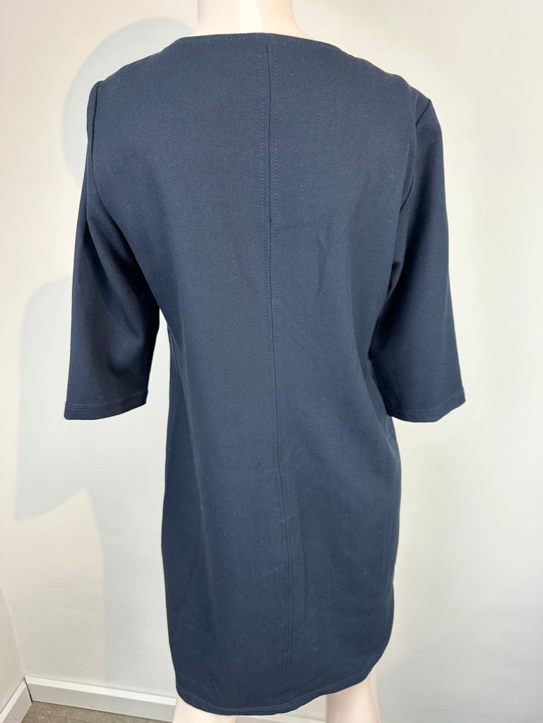 Expresso - Jurk - donkerblauw, driekwart mouwen, contraststrepen - S