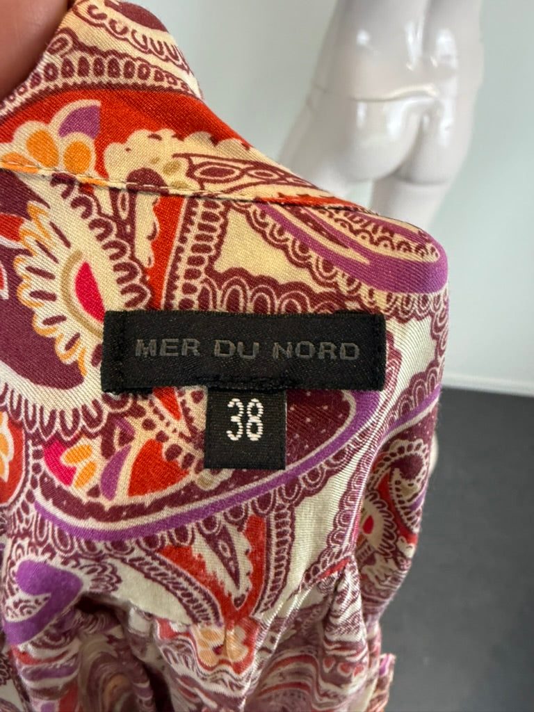 Mer du Nord - Blouse - paisleyprint, strik bij hals, korte mouw - M