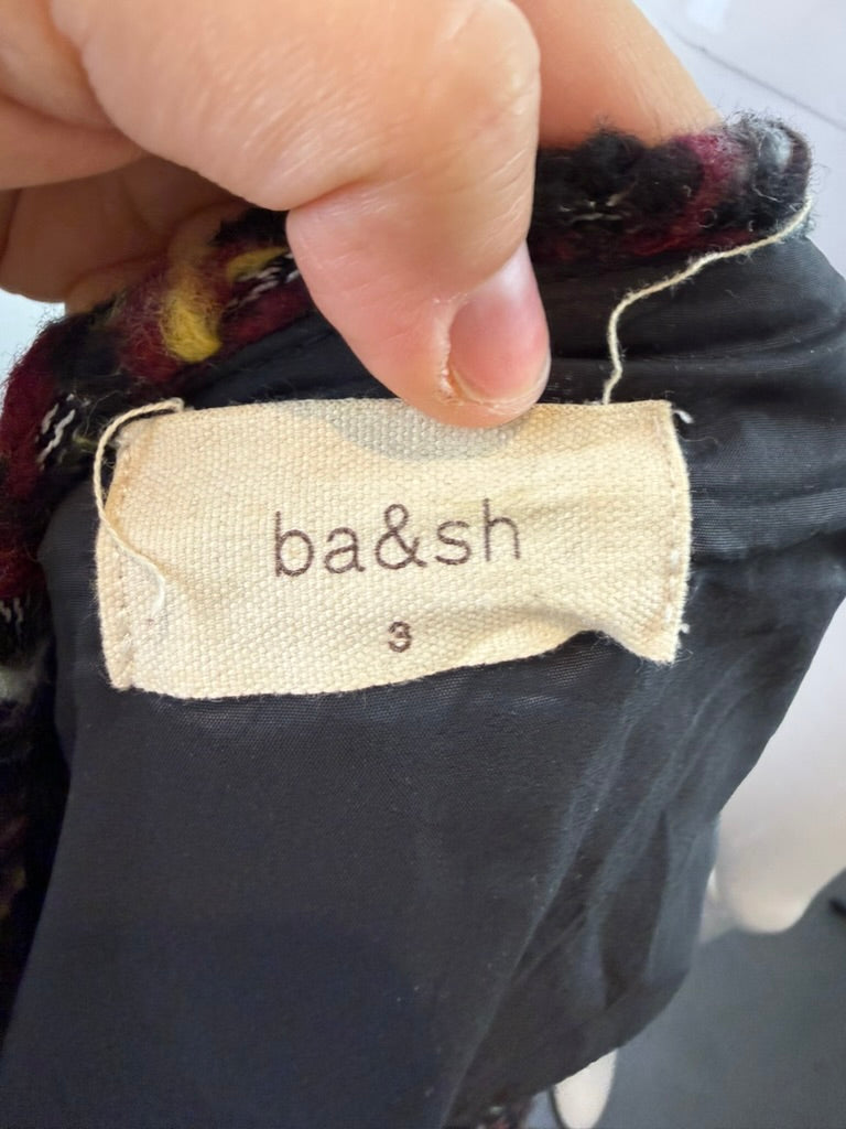 ba&sh - Vest - grofgebreid, openvallend model, meerkleurig patroon - L
