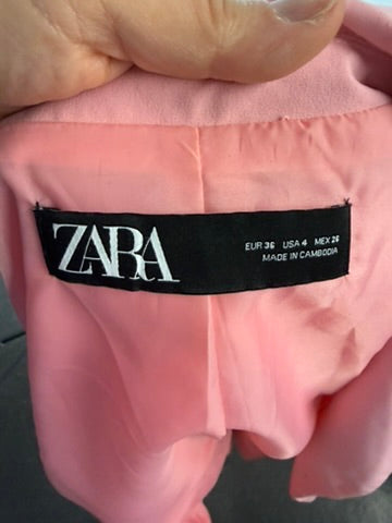 ZARA - Blazer - roze, reverskraag, 1-knoopsluiting - S