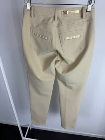 GLAMOROUS - Broek - beige, slim fit, goudkleurige ritsen