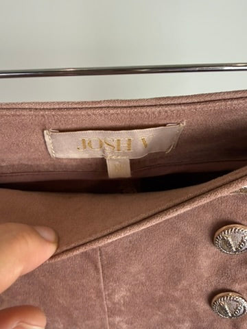 JOSH V - Broek - roze, suède-look, decoratieve knopen