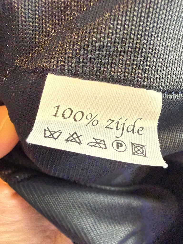 Mieke van Gijsel - Rok - blauw, pencil fit, glanzende stof - L