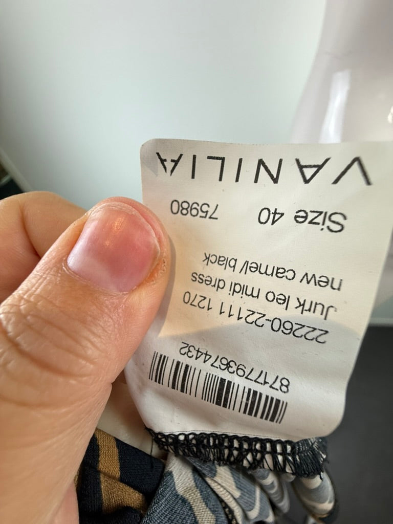 Vanilia - Jurk - panterprint, midi-lengte, ceintuur - L