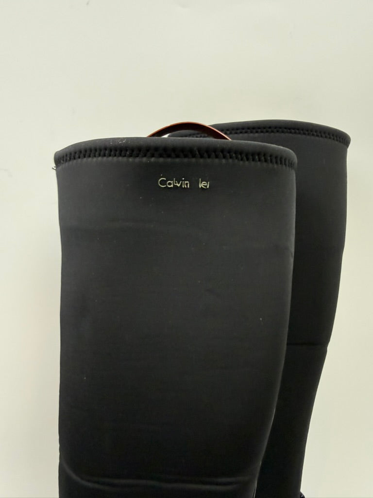 Calvin Klein - Laarzen - zwart, kniehoog, wedgehak - 38