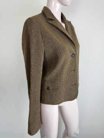 WE - Blazer - khaki, 1-knoopsluiting, getailleerd - L