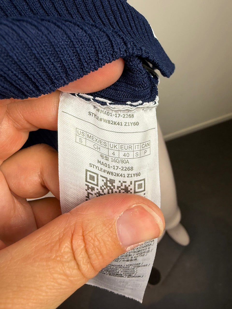 Guess - Jurk - blauw-wit, horizontale strepen, ribgebreid - S