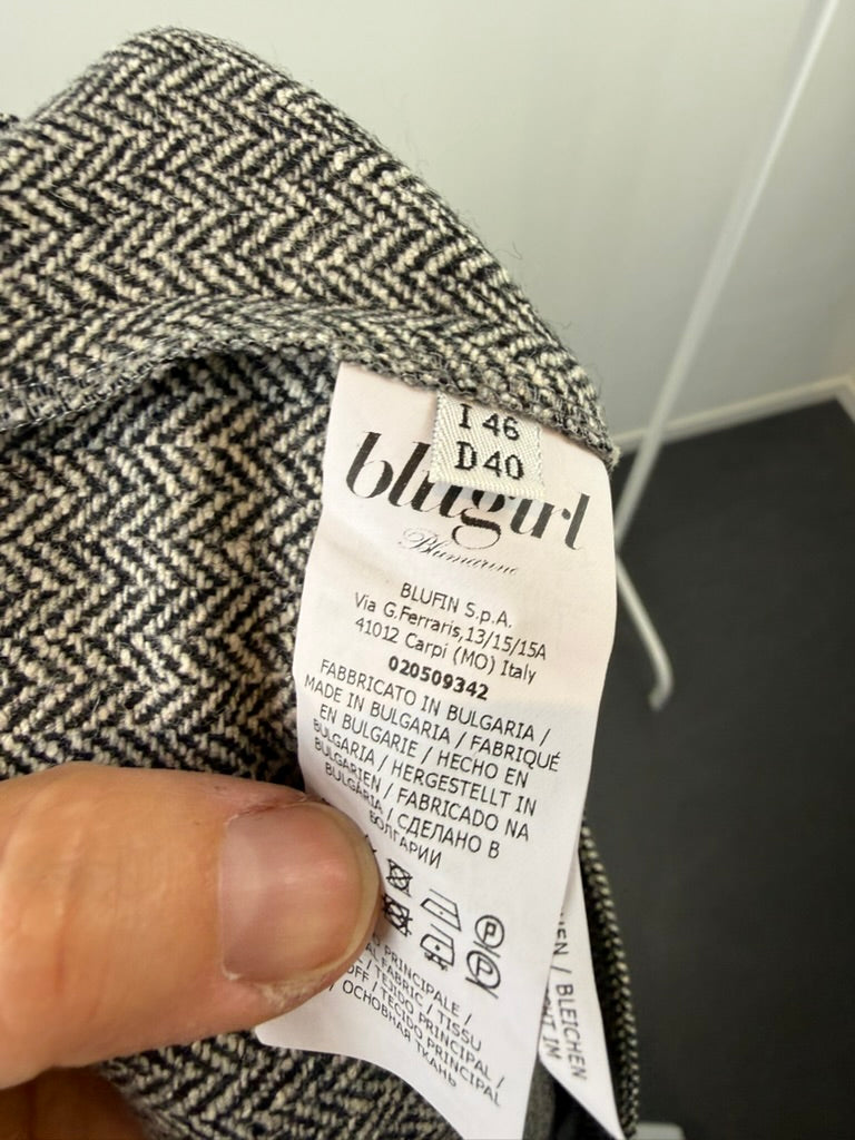 blugirl Blumarine - Broek - grijs, visgraatpatroon, rechte pijp - L