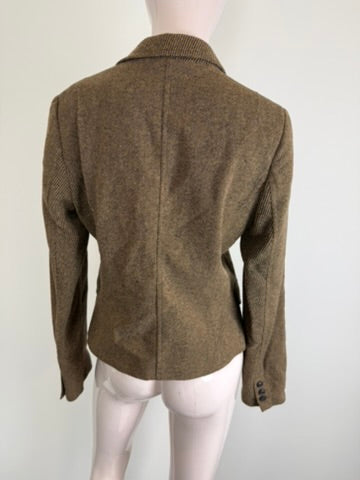 WE - Blazer - khaki, 1-knoopsluiting, getailleerd - L
