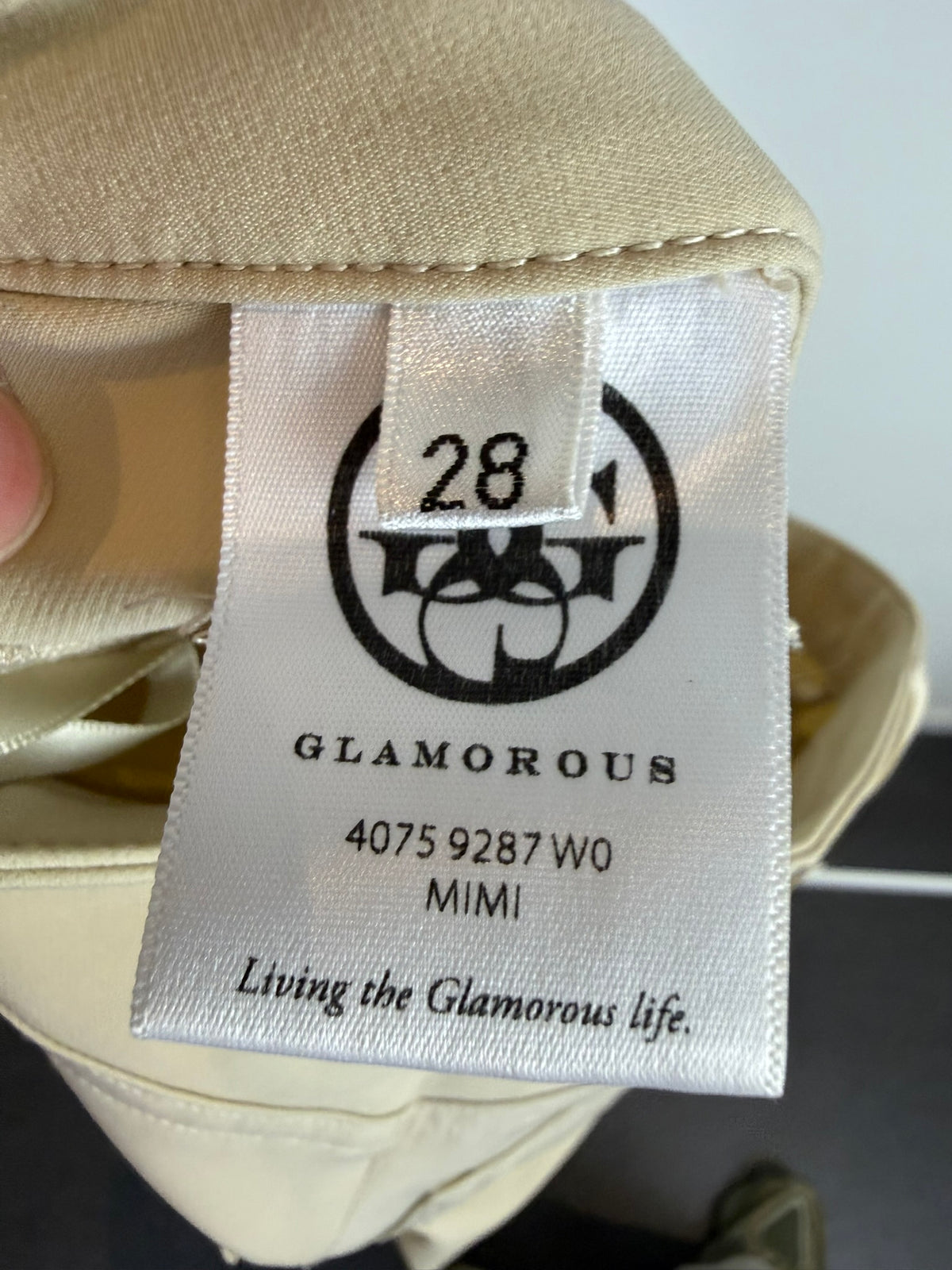 GLAMOROUS - Broek - beige, slim fit, goudkleurige ritsen