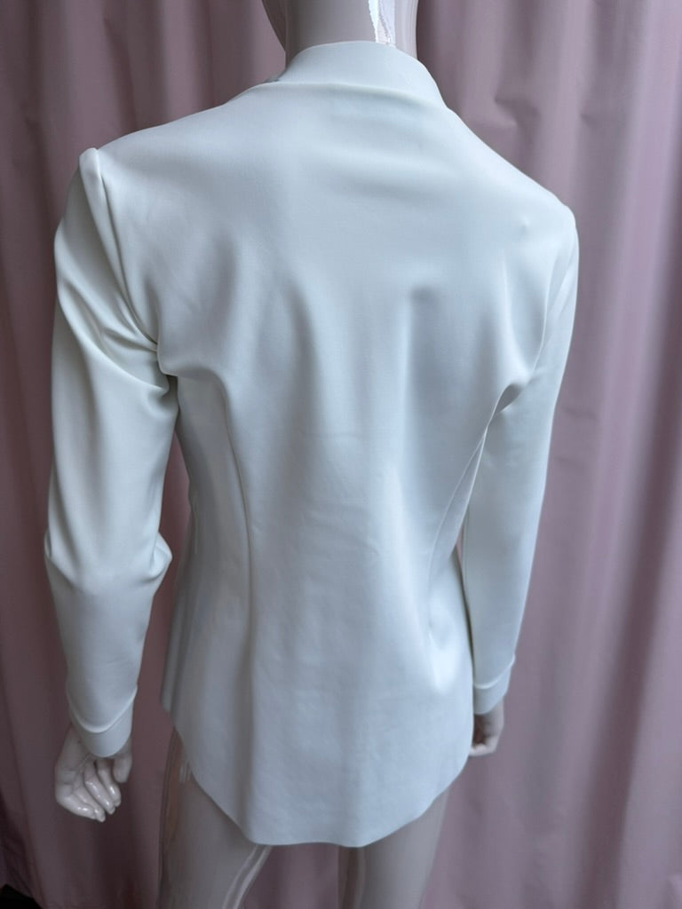 Chiara Boni La Petite Robe - Blouse - wit, opstaande kraag, 4 opgestikte klepzakken - S