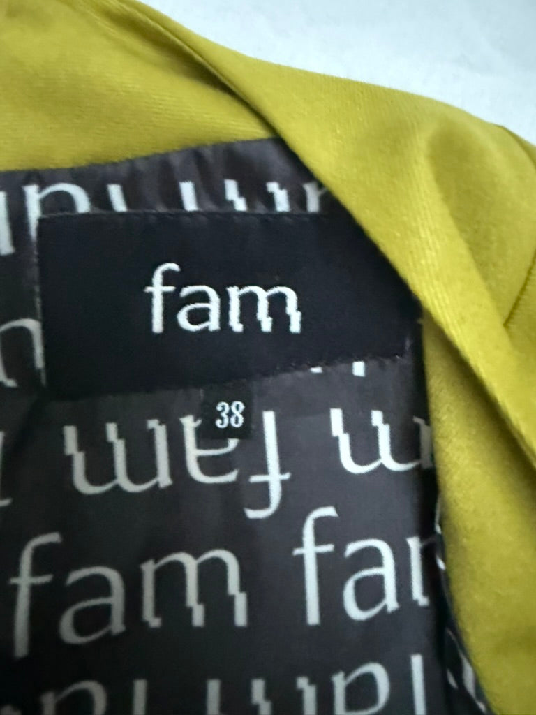 fam - Jurk - geel, mouwloos, V-hals - M