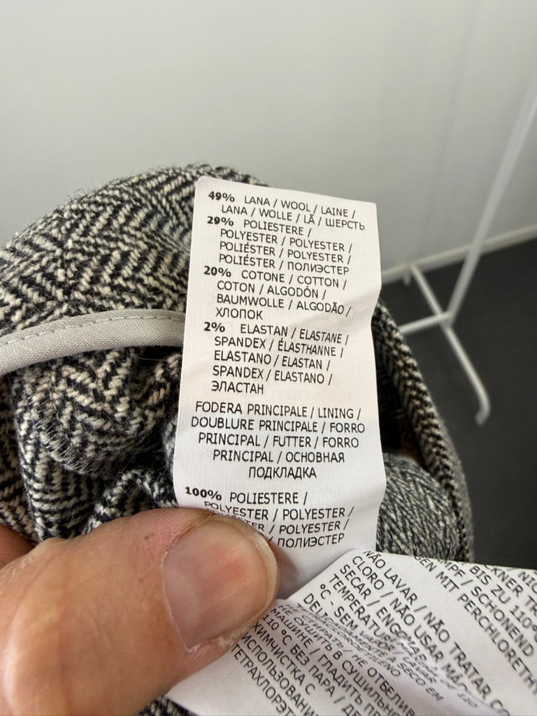 blugirl Blumarine - Broek - grijs, visgraatpatroon, rechte pijp - L