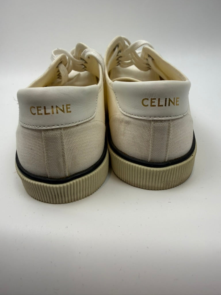 CELINE - Sneakers - wit, canvas, vetersluiting - 38