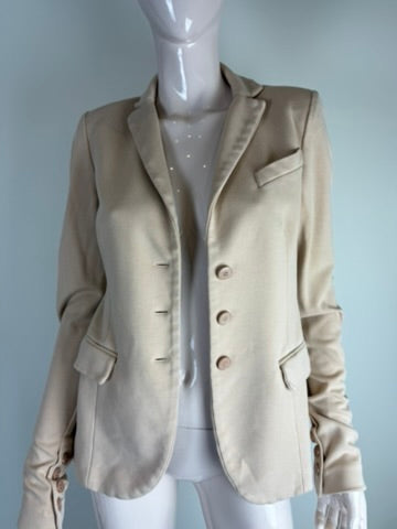 Patrizia Pepe - Blazer - beige, getailleerd, drieknops sluiting - M