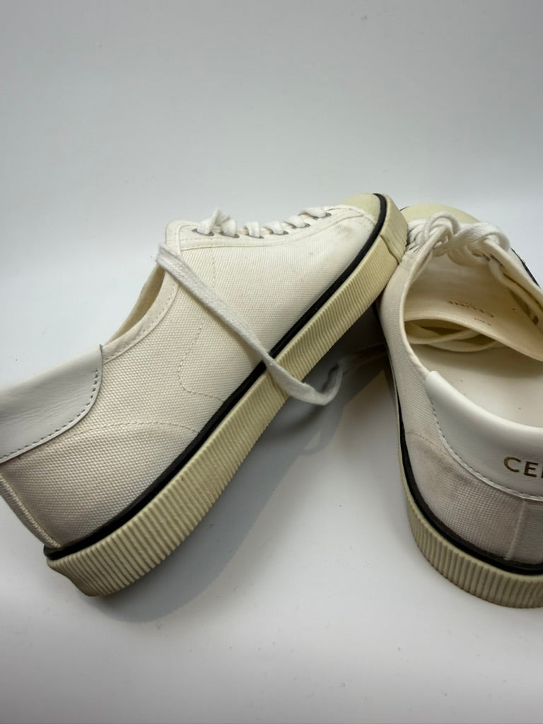 CELINE - Sneakers - wit, canvas, vetersluiting - 38