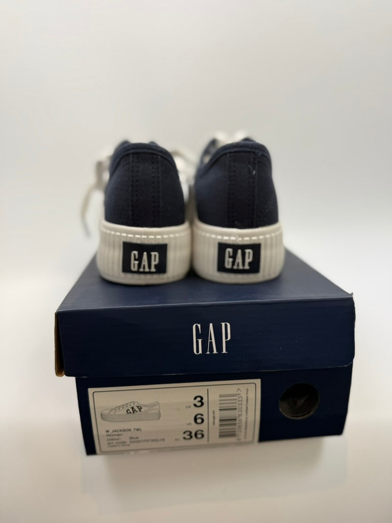 GAP Sneakers - blauw canvas, witte rubberen zool, veters - maat 36