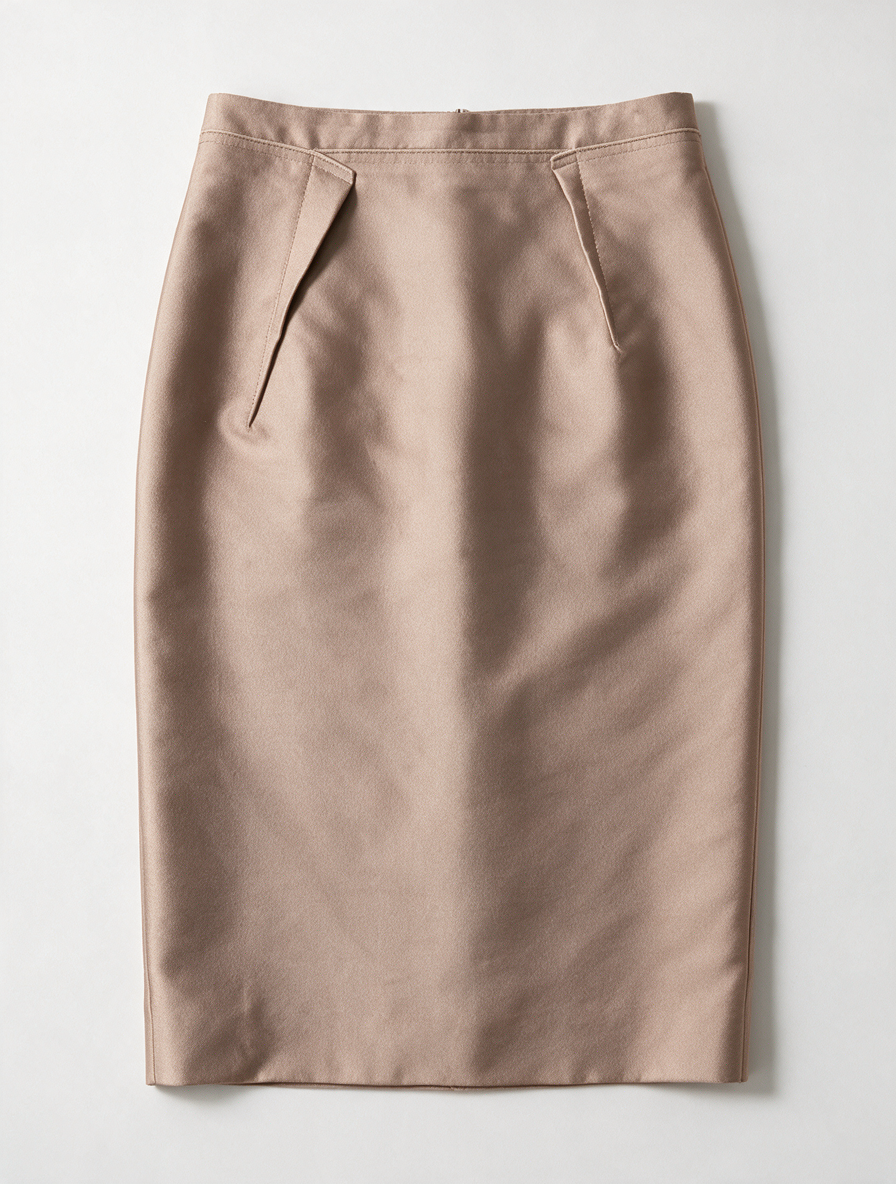 NATAN - Rok - beige/roze, glanzende stof, kokerrok - M