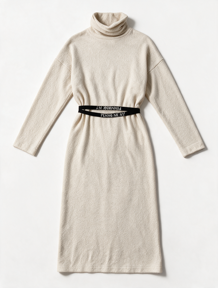 PENN& INK NY - Jurk - crème, col, midi-lengte - S