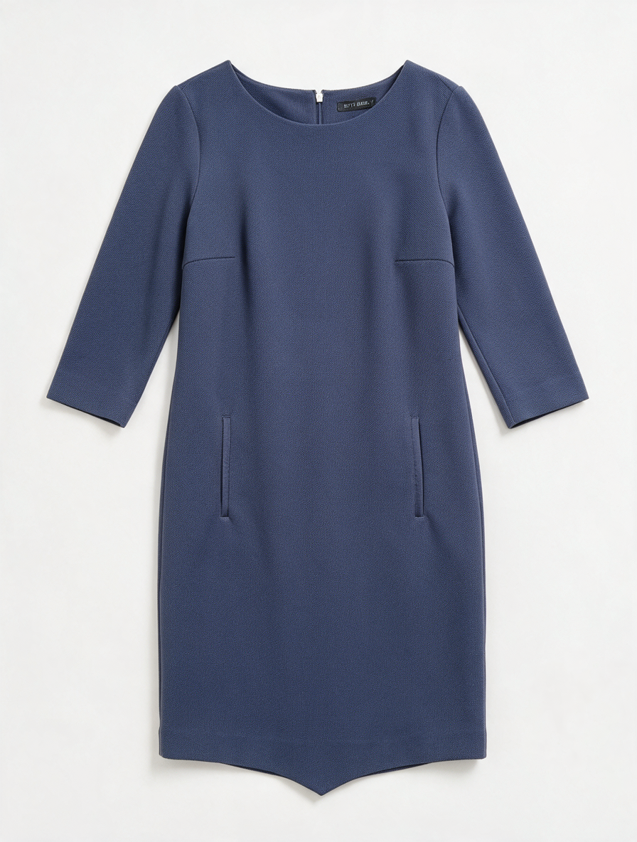Betty Barclay - Jurk - diepblauw, 3/4 mouw, ronde hals - M