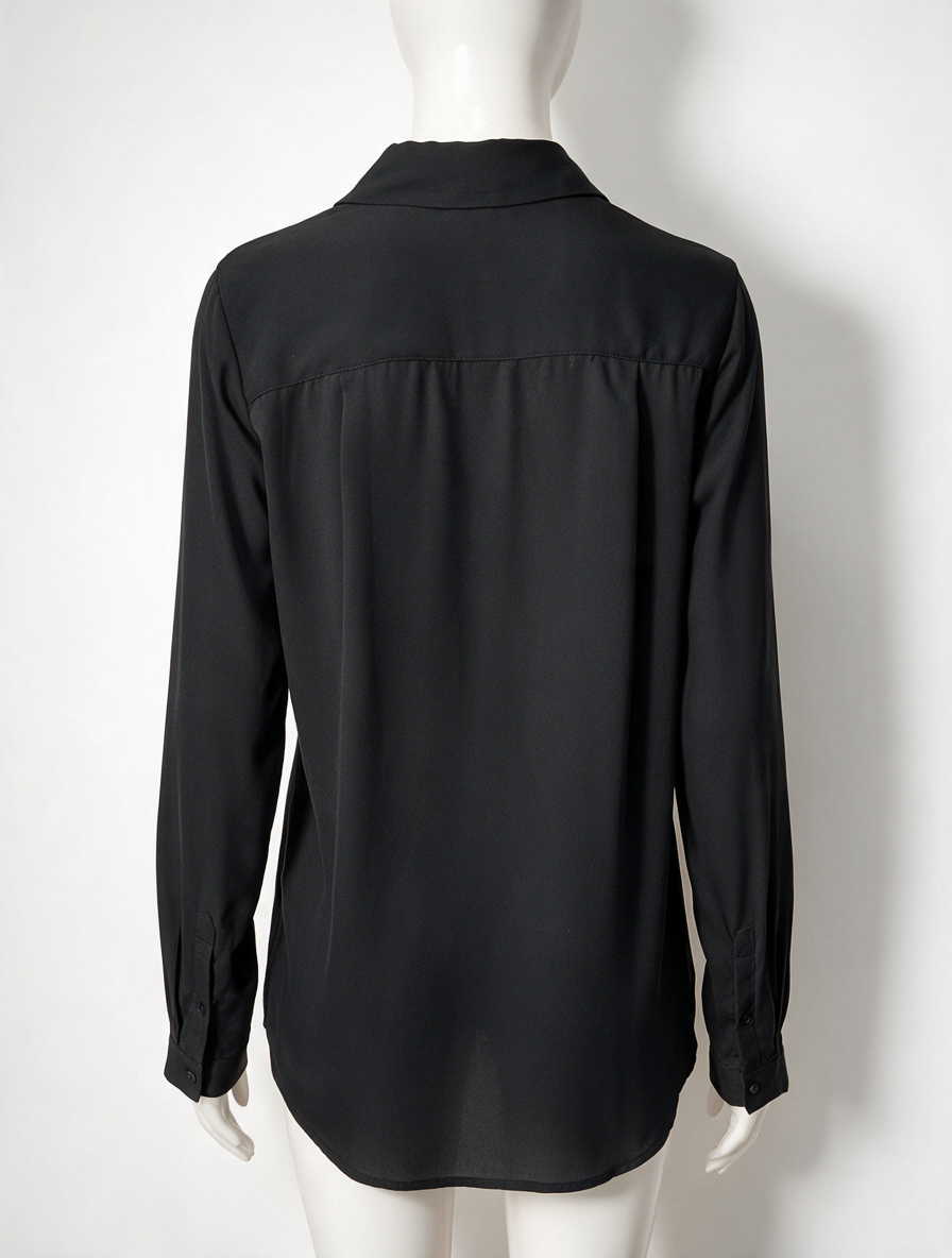 Dante6 - Blouse - zwart, doorknoopsluiting, lange mouwen - 36