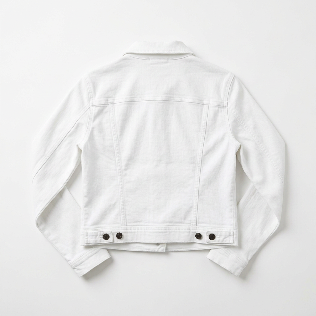 Jas - wit, denim, knoopsluiting