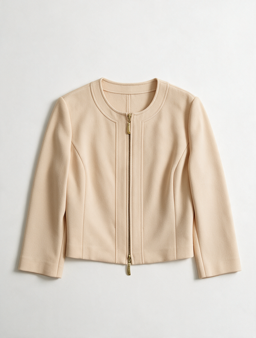 Caroline Biss - Blazer - beige, ritssluiting, driekwart mouwen - L