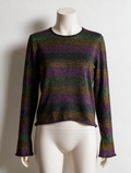 ZARA KNIT - Trui - gestreept, paars-groen-zwart-goud, glitterdetail - L