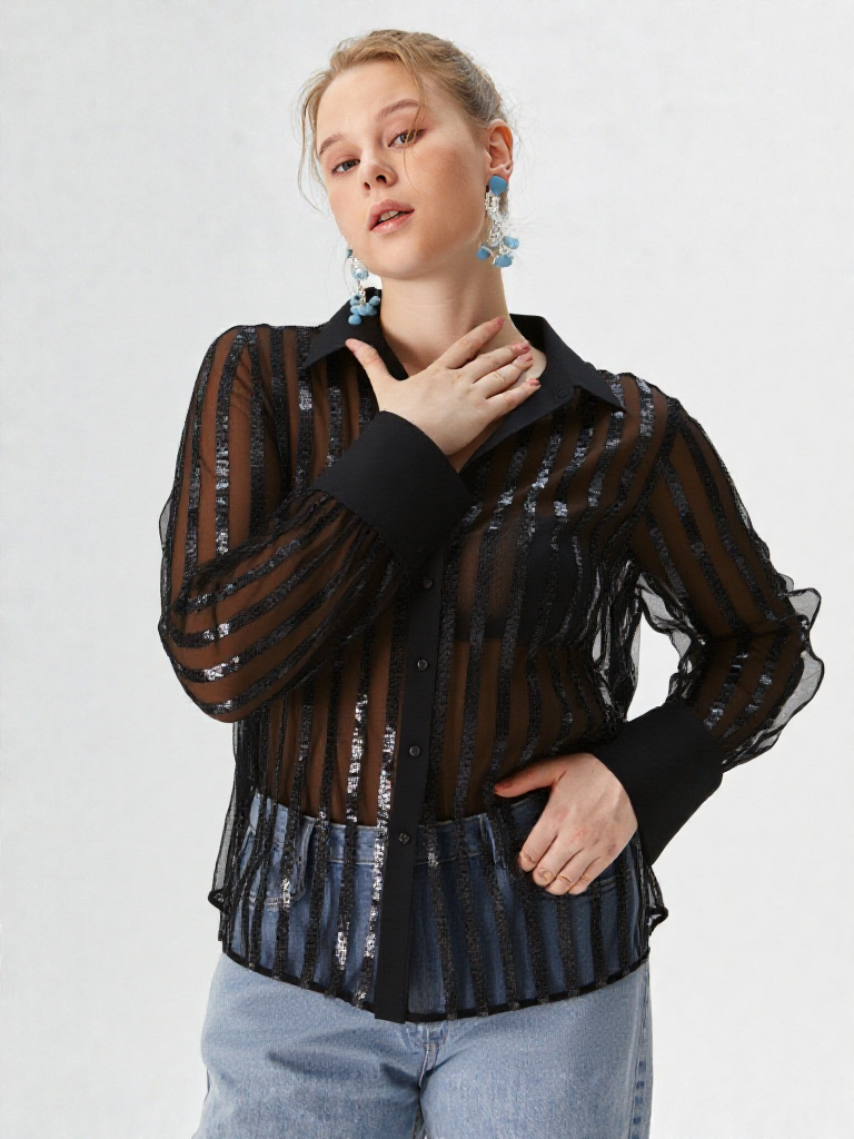 Amisu Blouse maat 40 Zwart