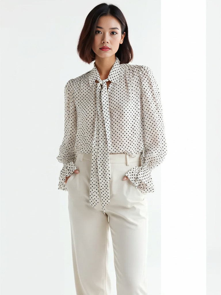 Twinset Simona Barbieri Blouse maat IT 48 (NL 42) creme; zwart
