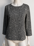 Catwalk Junkie - Blouse - zwart-wit, abstract patroon, lange mouwen - M