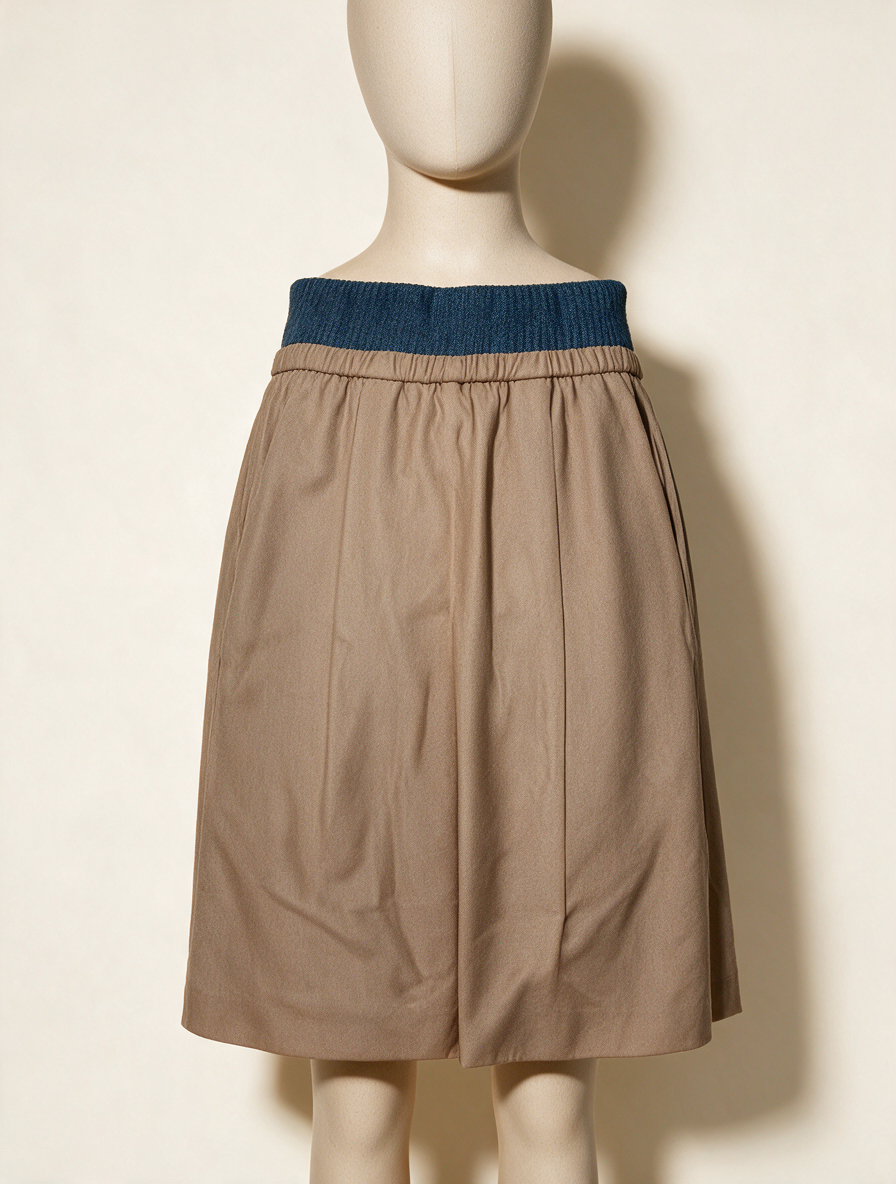 Rok - bruin, elastische tailleband, gevoerd