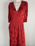 RIXO - Jurk - rood, V-hals, maxi-lengte - L